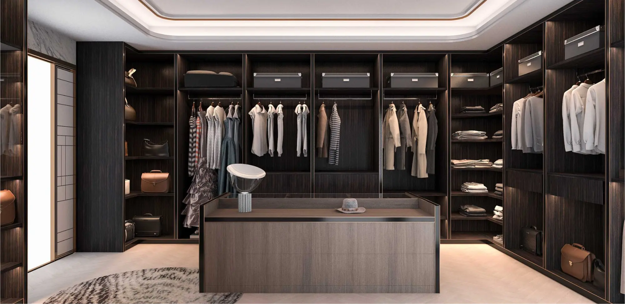Closets y vestidores personalizados, con productos y servicios para carpintería en espacios interiores.