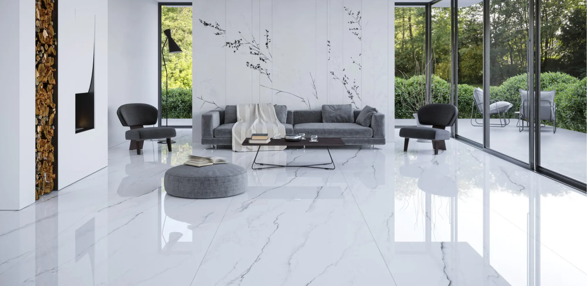 Piso cerámica para interiores y exteriores, diseño versátil y resistente, parte de productos y servicios para pisos.