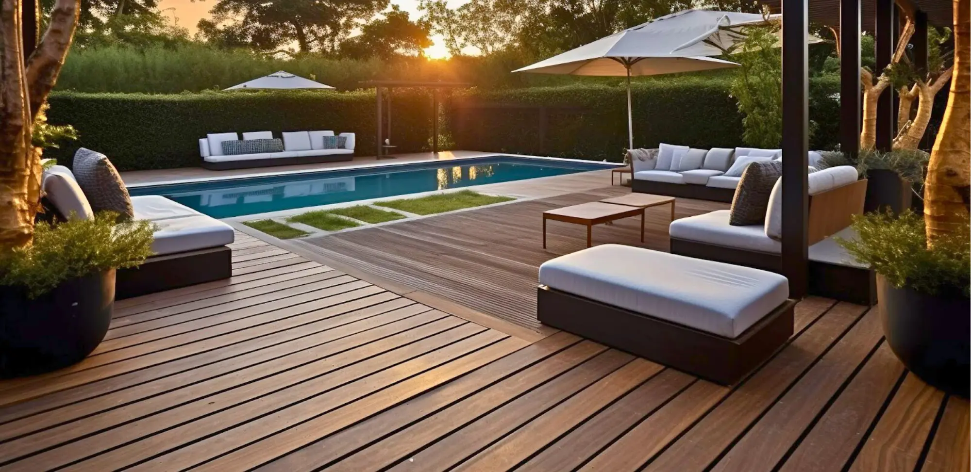Piso deck para exteriores, diseño resistente y moderno, ideal en productos y servicios para pisos.