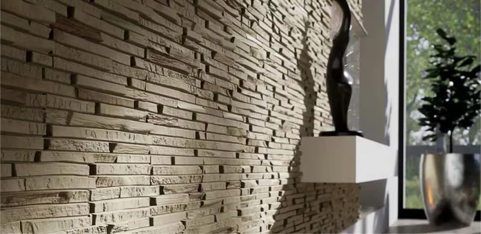 Revestimientos de piedra y ladrillo para paredes interiores, soluciones duraderas y estéticas, en productos para paredes.