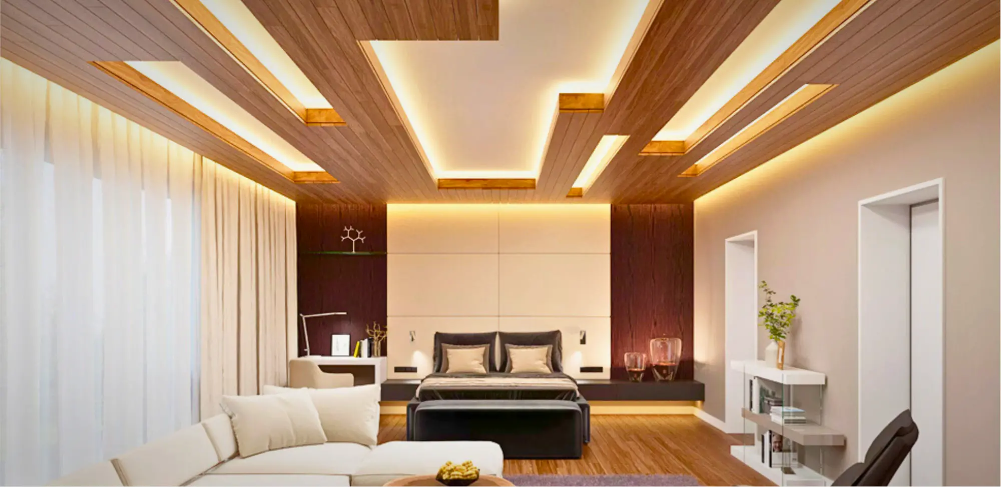 Techo laminado en madera para interiores y exteriores, estética y funcionalidad en soluciones y productos para techos.